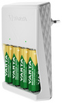 VARTA Chargeur Plug Charger, équipé de AA, blanc