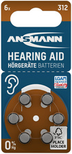 ANSMANN Pile bouton zinc-air 312 (PR-41), blister de 6