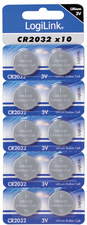 LogiLink Pile bouton "Ultra Power", CR2032, blister de 10