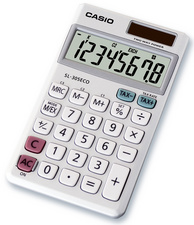 CASIO calculatrice SL-305 ECO, fonctionnement par pile ou