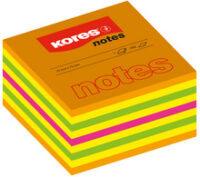 Kores Bloc-note cube, 50 x 50 mm, couleurs fluo, 4 couleurs