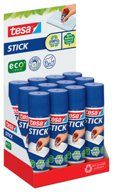 tesa ecoLogo Stick Bâton de colle, 20 g, présentoir comptoir