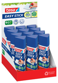 tesa ecoLogo Easy Stick Bâton de colle, 25 g, présentoir cmp