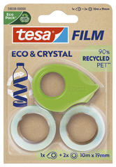 tesa Film ruban adhésif ECO & CRYSTAL + dévidoir, blister