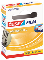 tesa Film Ruban adhésif double face,12 mm x 7,5m,transparent