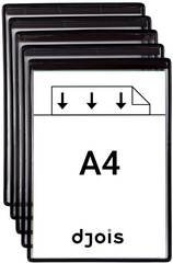 djois by tarifold Poche transparente magnétique, A4, noir