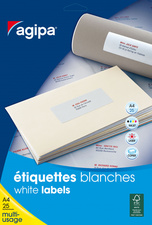 agipa Etiquette multi-usage, 210 x 297 mm, blanc