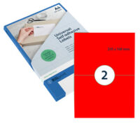 rillprint Étiquette fluorescente, 70 x 37 mm, rouge