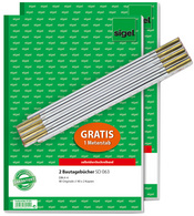 sigel Formularbuch "Bautagebuch", A4, + GRATIS Zollstock