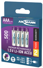 ANSMANN Piles Li-Ion micro AAA avec prise USB-C femelle