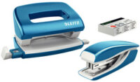 LEITZ kit mini agrafeuse et perforateur Nexxt WOW, bleu