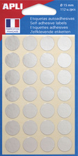 APLI Pastille de signalisation, diamètre: 15 mm, argent