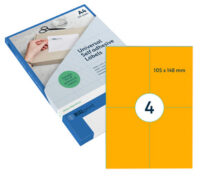 rillprint Étiquette fluorescente, 70 x 37 mm, orange