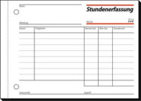 sigel Formularbuch "Stundenerfassung", A6 quer, 50 Blatt