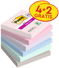 Post-it Bloc-note adhésif Super Sticky Notes, 76x76 mm, 4+2