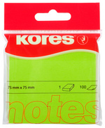 Kores Note adhésive "NEON", 75 x 75 mm, uni, vert fluo