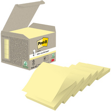 Post-it Bloc-note adhésif Recycling z-notes, 76x76 mm, jaune