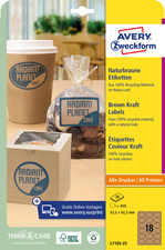 AVERY Zweckform Etiquette couleur Kraft, 63,5 x 42,3 mm