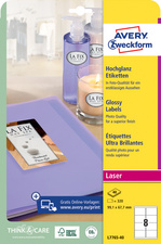 AVERY Zweckform Etiquette photo, ultra brillant, blanc