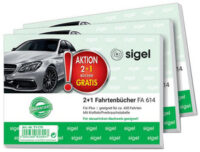 sigel Formularbuch "Fahrtenbuch", 2 + 1 Aktion, A6 quer