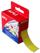 APLI Pastille de signalisation, diamètre: 15 mm, jaune