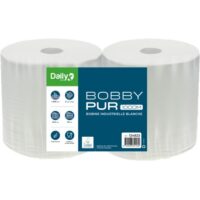 Bobine pure blanche Ecolabel BOBBYPUR 1000M Dailyk Green- Lot de 2