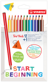 STABILO Crayon de couleur triangulaire épais TRIO, étui