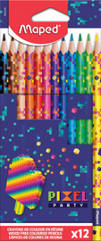 Maped Crayon de couleur PIXEL PARTY, étui carton de 12