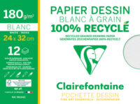 Clairefontaine Papier dessin "Blanc à Grain" 100% recyclé