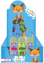 ROTH 2in1 Spitzdose & Radierer "ABC Freunde", Display