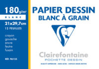 Clairefontaine Papier dessin "Blanc à Grain", 210 x 297 mm