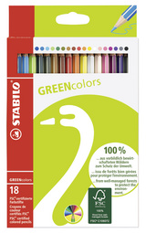 STABILO Crayon de couleur GREENcolors, étui carton de 18