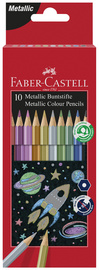 FABER-CASTELL Crayons de couleur hexagonaux métallique, étui