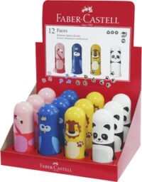 FABER-CASTELL Combi gomme - taille-crayon Faces, présentoir