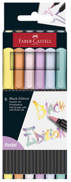 FABER-CASTELL Feutre Black Edition pastel, étui de 6