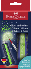 FABER-CASTELL Gel à paillettes Glow in the dark, 2 x 12 ml