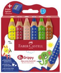 FABER-CASTELL Crayon de couleur Grippy, étui carton de 6