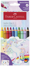 FABER-CASTELL Crayon de couleur Jumbo GRIP Licorne, 8+2
