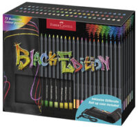 FABER-CASTELL Crayon de couleur Black Edition, étui-rouleau