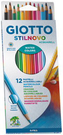 GIOTTO Crayon de couleur STILNOVO ACQUARELL, étui de 12