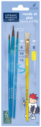LEFRANC BOURGEOIS Lot de 3 pinceaux Pony + 1 brosse