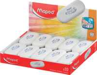 Maped Gomme plastique Epure, ovale, blanc, présentoir de 20