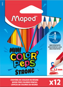 Maped Crayon de couleur COLOR'PEPS STRONG MINI, étui de 12