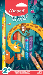 Maped Crayon de couleur JUNGLE fever JUMBO, étui de 12