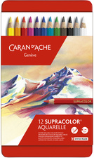 CARAN D'ACHE Crayons de couleur SUPRACOLOR, étui métal de 12