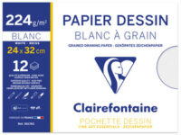 Clairefontaine Papier dessin "Blanc à Grain", 240 x 320 mm