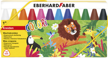 EBERHARD FABER Craie de cire COLORI, boîte en carton de 12