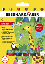 EBERHARD FABER Craie de cire double COLORI, étui de 6