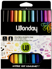 Wonday Feutre MIN'O, pointe fine, étui carton de 12