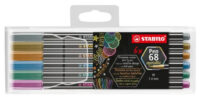 STABILO Feutre Pen 68 metallic, étui en plastique de 6